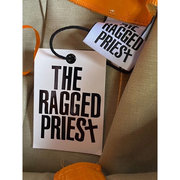 NWT THE RAGGED PRIEST Orange Patent Vinyl Cracker Pants Trousers Women's Size 8 - Picture 3 of 16